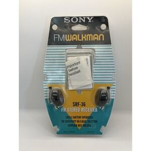 VTG 90s Sony FM Walkman SRF-36 Packaging & Headphones Only - No Radio Included